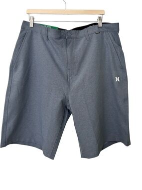 Hurley Men's Blue Gray Hybrid Shorts size 38 9 3/4 inch Inseam New with Tags